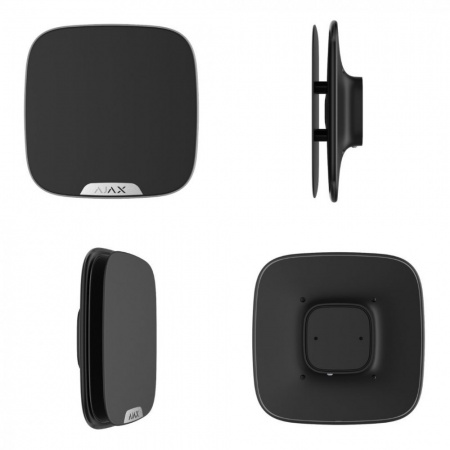 Уличная сирена с креплением для брендированной лицевой панели Ajax StreetSiren DoubleDeck Черная