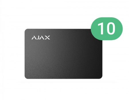 Защищенный бесконтактный брелок для клавиатуры Ajax Tag Черный (10 шт)