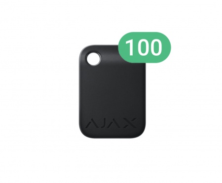 Защищенный бесконтактный брелок для клавиатуры Ajax Tag Черный (100 шт)