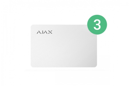 Защищенная бесконтактная карта для клавиатуры Ajax Pass Белая (3 шт)