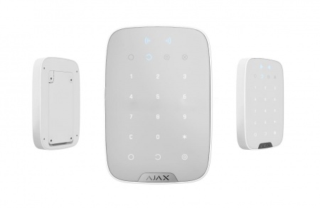 Клавиатура с поддержкой бесконтактных карт и брелоков Ajax KeyPad Plus Белая