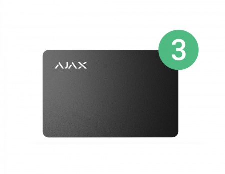 Защищенная бесконтактная карта для клавиатуры Ajax Pass Черная (3 шт)