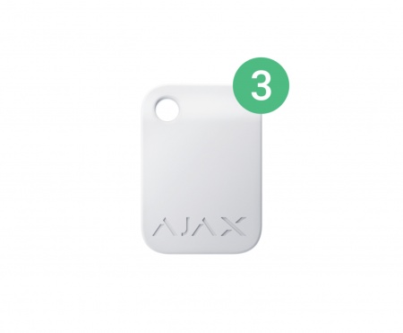 Защищенный бесконтактный брелок для клавиатуры Ajax Tag Черный (3 шт)