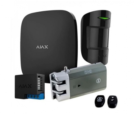 Комплект безопасности Ajax Hub Черный + Датчик движения Ajax MotionProtect Черный + Умный замок SEVEN Lock SL-7709 + Реле Ajax Relay